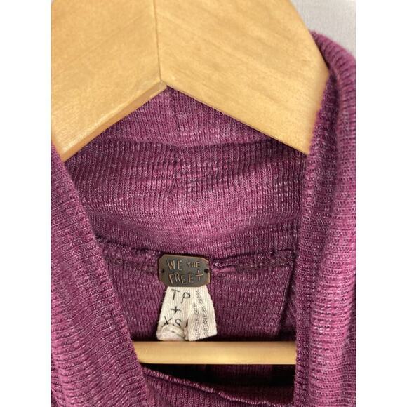 Free People Split Back Turtleneck in Plum Size XS - Picture 5 of 6